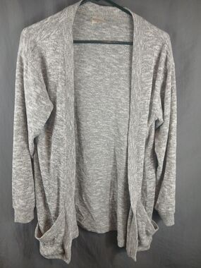 Chicka-d Kansas Jayhawks KU Womens M Gray Open Front Cardigan Pockets